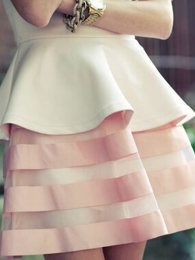 ASOS Two-Tone Pink Layered Peplum Skirt